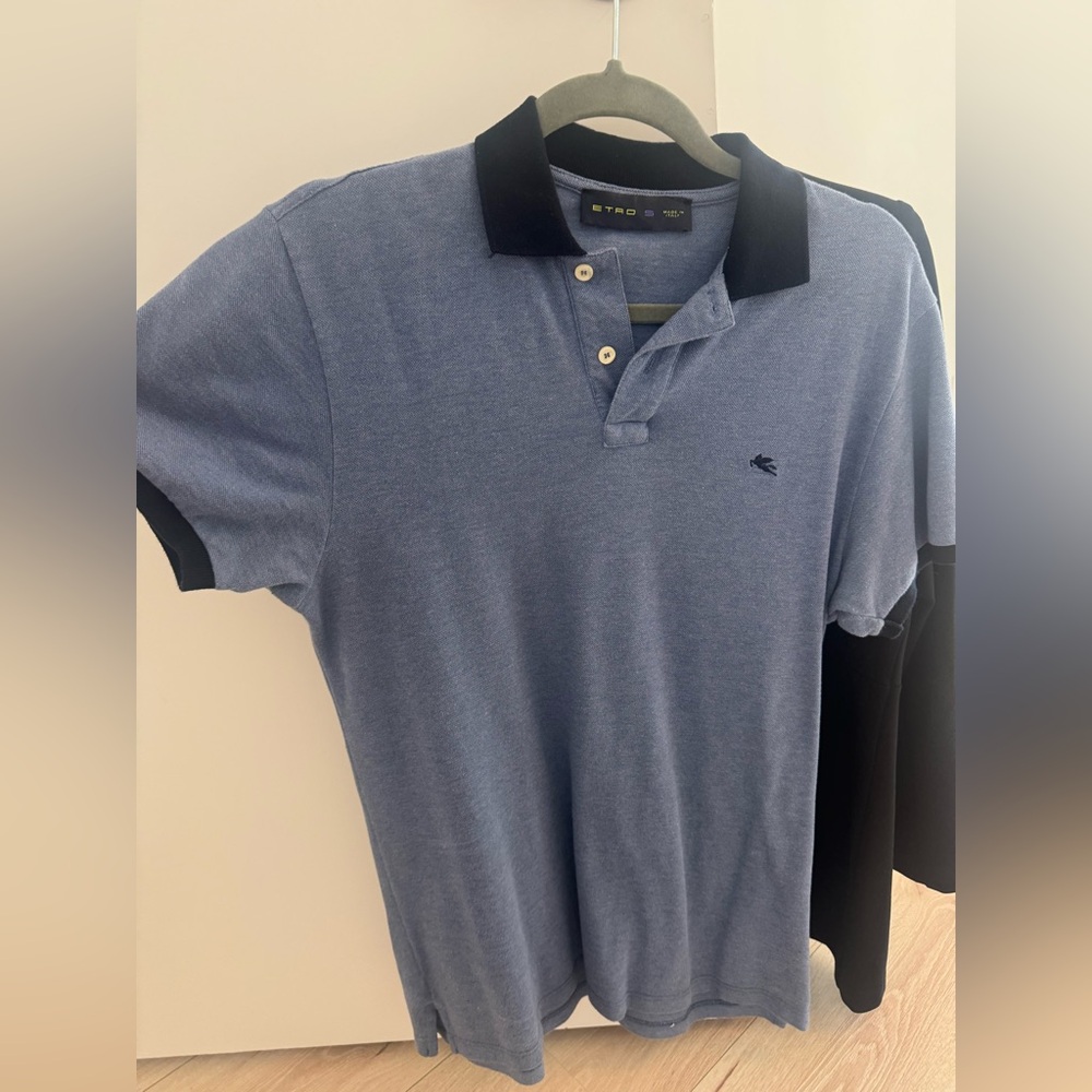 Etro Blue Polo Shirt for Men size small